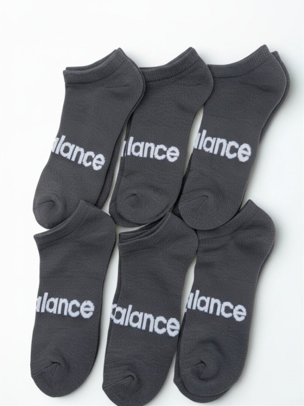 6 PAIR New Balance  No Show Ankle Socks Mens Performance Black Size L Running